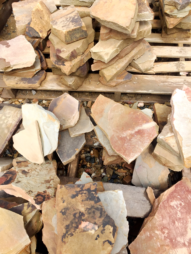 closeup of brown and tan toned flagstone pieces