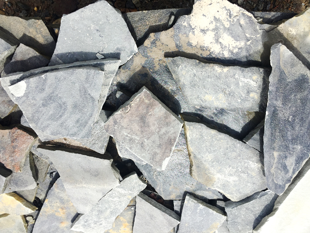 Closeup of gray toned pieces of flagstone 