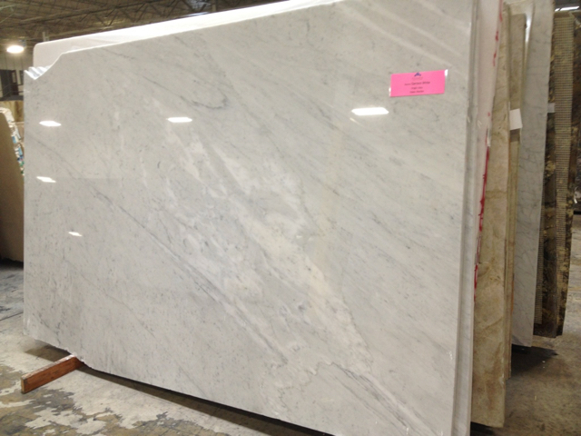 large marble slab with muted light and dark gray veining