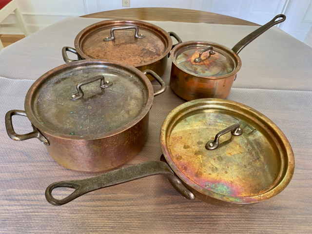 3 Beautiful Steel Lined Copper Bowls