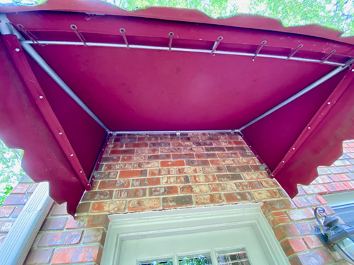 underside of awning shows no lichen or moss