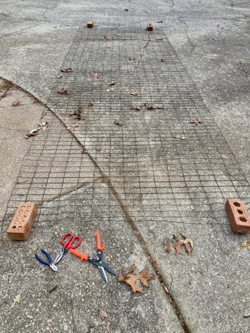 section of wire on driveway